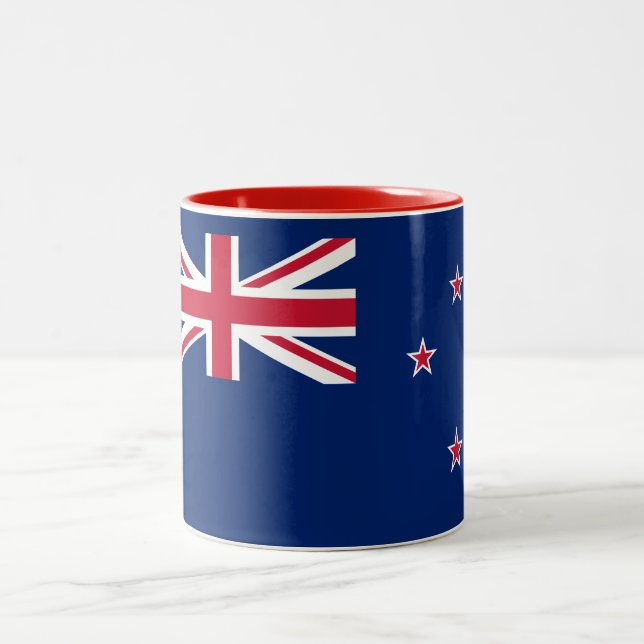 Caneca De Café Em Dois Tons Bandeira da Nova Zelândia (Centro)
