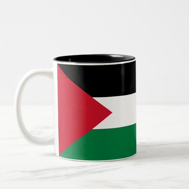 Caneca De Café Em Dois Tons Bandeira da Palestina (Esquerda)