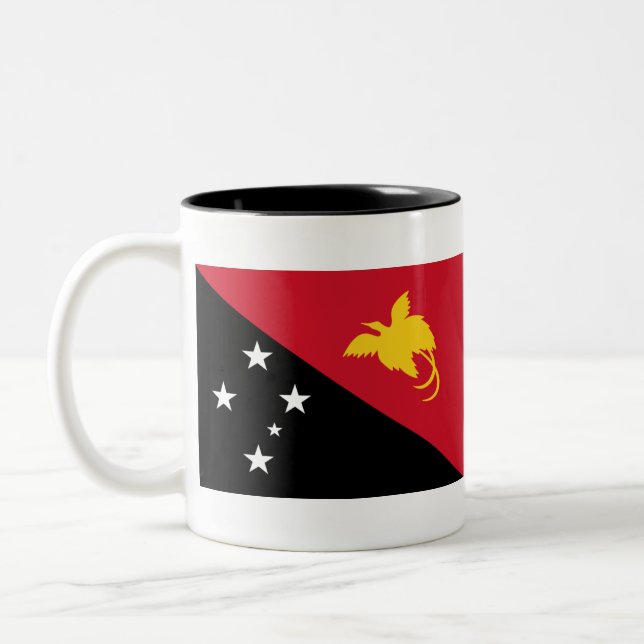 Caneca De Café Em Dois Tons Bandeira da Papua-Nova Guiné (Esquerda)