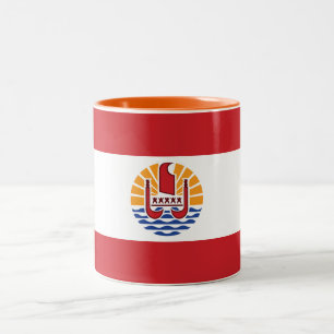 Caneca De Café Em Dois Tons Bandeira da Polinésia Francesa