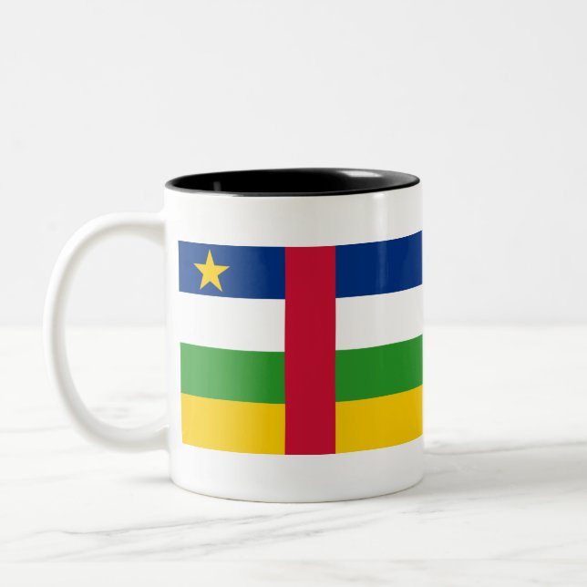 Caneca De Café Em Dois Tons Bandeira da República Centro-Africana (Esquerda)