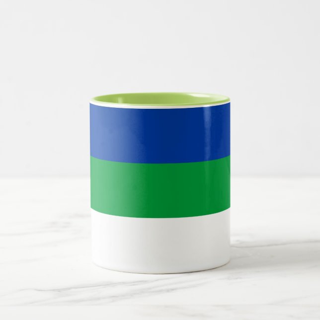 Caneca De Café Em Dois Tons Bandeira da República Komi (Centro)