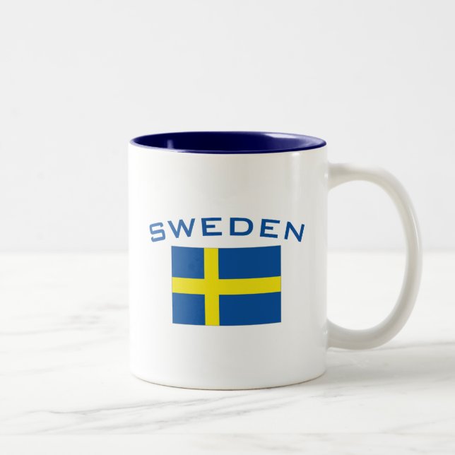 Caneca De Café Em Dois Tons Bandeira da suecia (Direita)