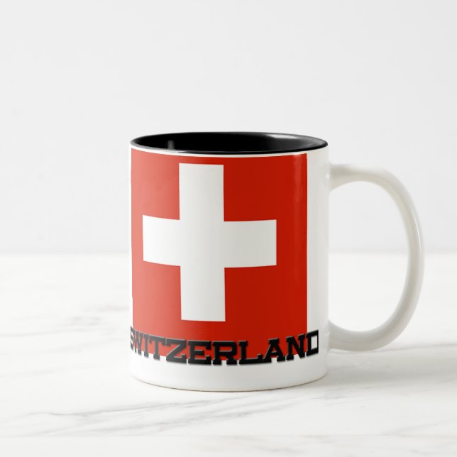 Caneca De Café Em Dois Tons Bandeira da suiça (Direita)