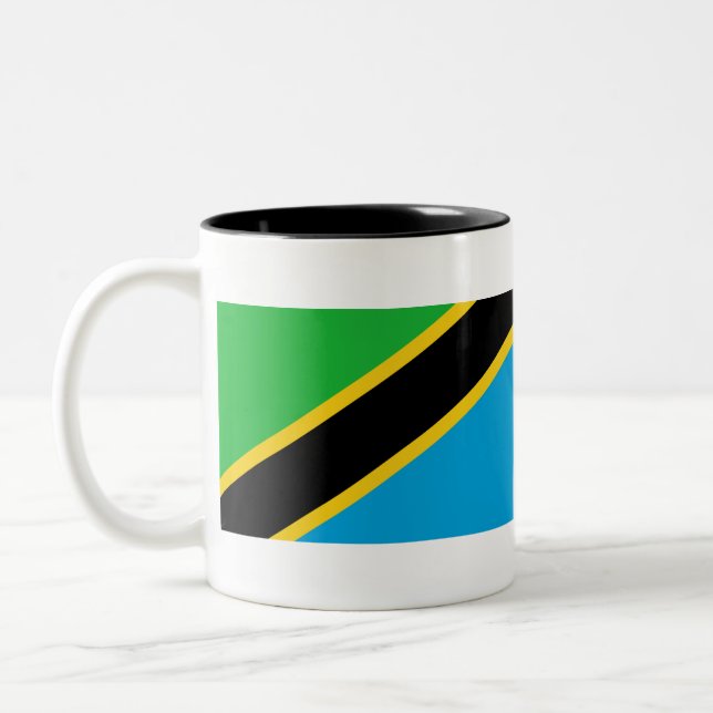 Caneca De Café Em Dois Tons Bandeira da Tanzânia (Esquerda)