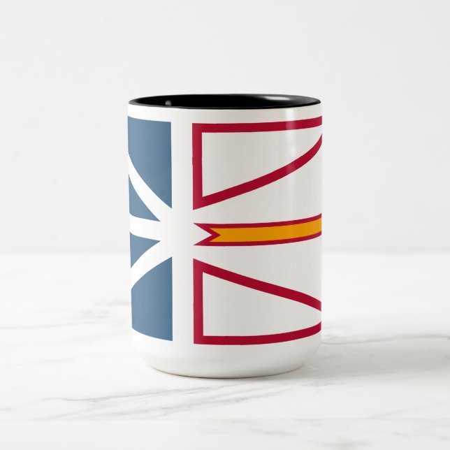Caneca De Café Em Dois Tons Bandeira da Terra Nova e Labrador (Canadá) (Centro)