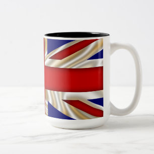 Caneca De Café Em Dois Tons Bandeira da União Real - Reino Unido Excelente