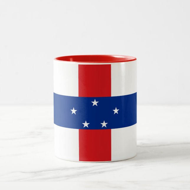 Caneca De Café Em Dois Tons Bandeira das Antilhas Holandesas (Centro)