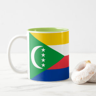 Caneca De Café Em Dois Tons Bandeira das Comores