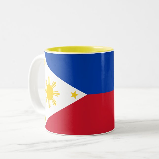 Caneca De Café Em Dois Tons Bandeira das Filipinas (Frente Esquerda)