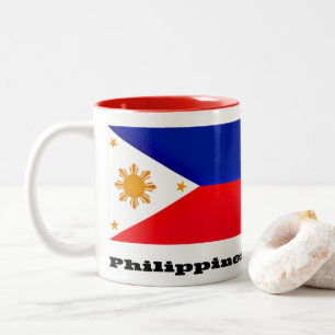 Caneca De Café Em Dois Tons Bandeira das Filipinas, arquipélago
