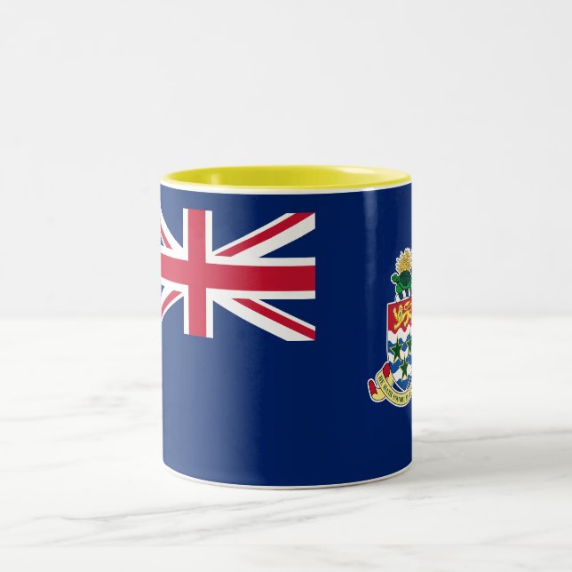 Caneca De Café Em Dois Tons Bandeira das Ilhas Cayman (Centro)