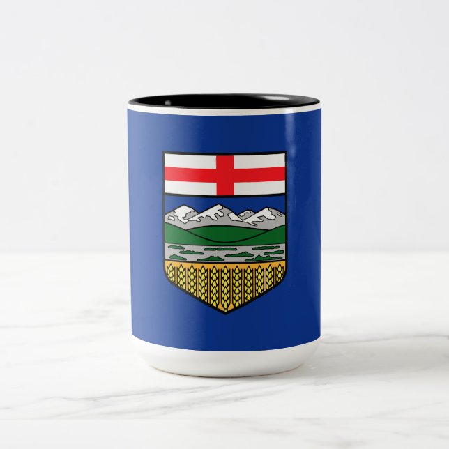 Caneca De Café Em Dois Tons Bandeira de Alberta (Centro)