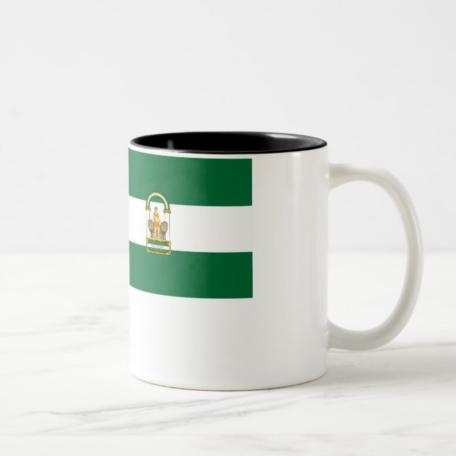 Caneca De Café Em Dois Tons Bandeira de Andalucía (Direita)