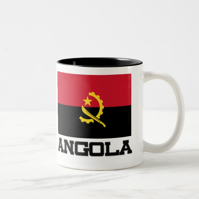 Caneca De Café Em Dois Tons Bandeira de Angola (Direita)