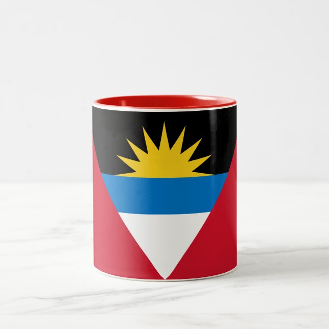 Caneca De Café Em Dois Tons Bandeira de Antígua e Barbuda Patriótica (Centro)