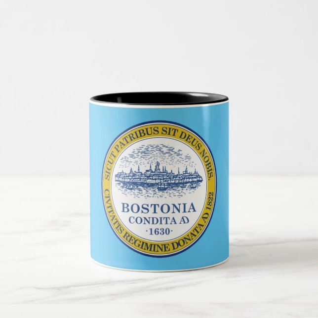 Caneca De Café Em Dois Tons Bandeira de Boston (Centro)