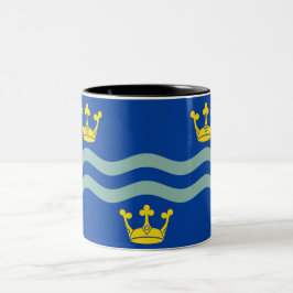 Caneca De Café Em Dois Tons Bandeira de Cambridgeshire (County of England, UK)