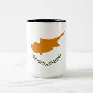 Caneca De Café Em Dois Tons Bandeira de Chipre (cipriota grego)