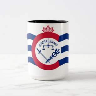 Caneca De Café Em Dois Tons Bandeira de Cincinnati (Ohio)