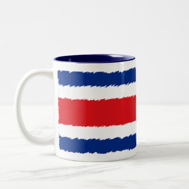 Caneca De Café Em Dois Tons Bandeira de Costa Rica (Esquerda)