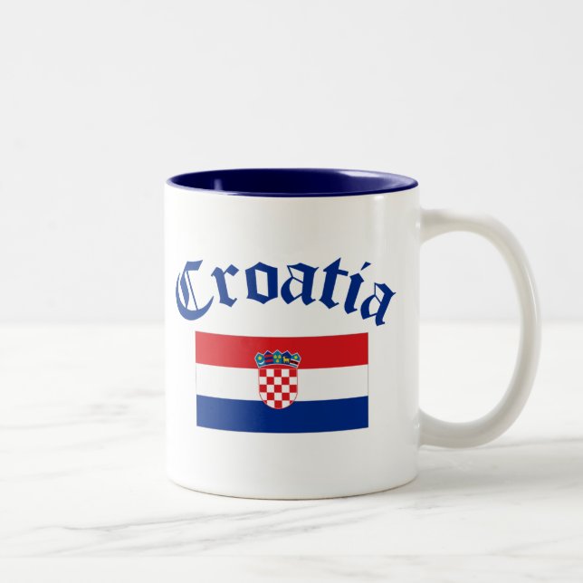 Caneca De Café Em Dois Tons Bandeira de Croatia (Direita)