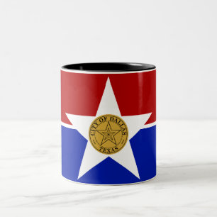Caneca De Café Em Dois Tons Bandeira de Dallas