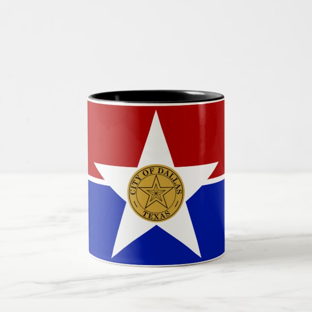 Caneca De Café Em Dois Tons Bandeira de Dallas (Centro)