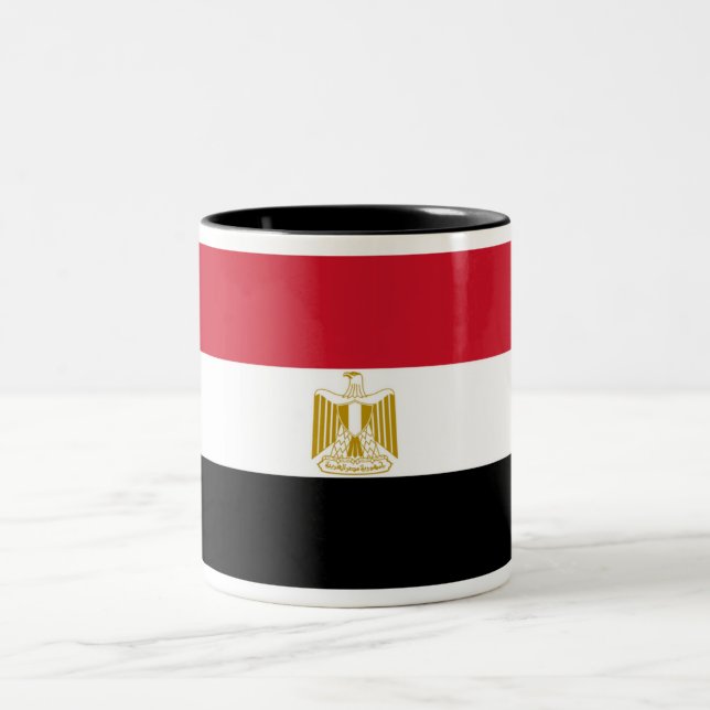 Caneca De Café Em Dois Tons Bandeira de Egipto (Centro)