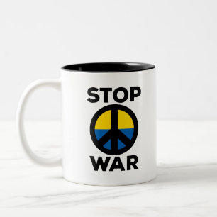 Caneca De Café Em Dois Tons Bandeira de fim de guerra da Ucrânia