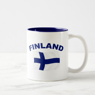 Caneca De Café Em Dois Tons Bandeira de Finlandia