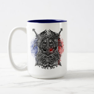 Caneca De Café Em Dois Tons Bandeira de France da mitologia de Viking das