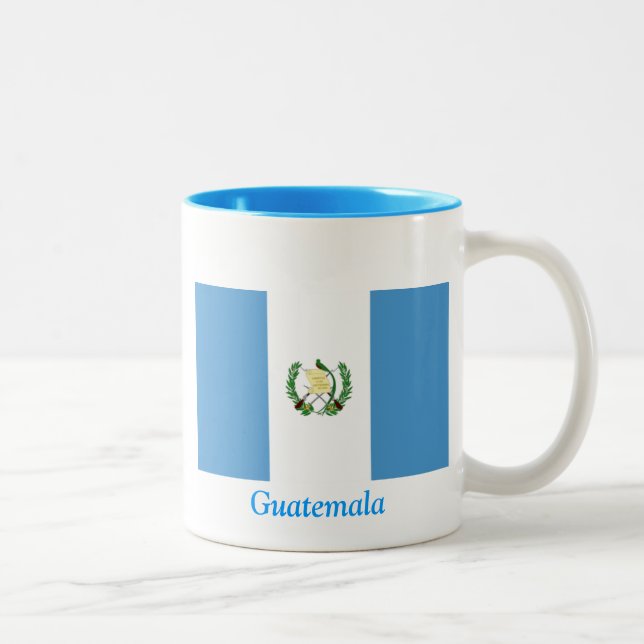 Caneca De Café Em Dois Tons Bandeira de Guatemala (Direita)