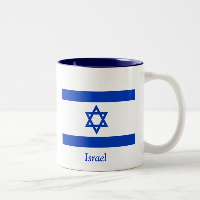 Caneca De Café Em Dois Tons Bandeira de Israel (Direita)