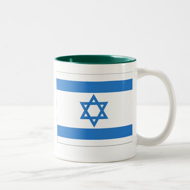 Caneca De Café Em Dois Tons Bandeira de Israel (Direita)