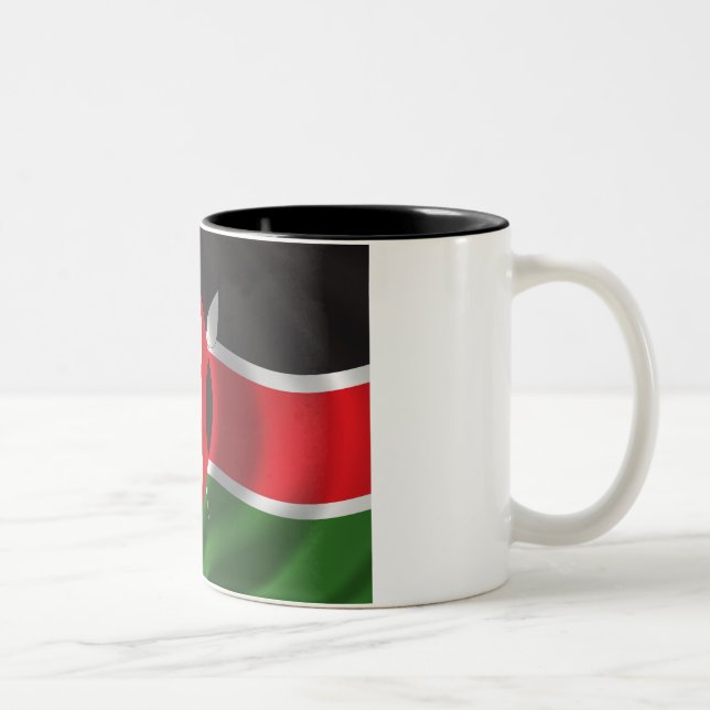 Caneca De Café Em Dois Tons Bandeira de Kenya (Direita)