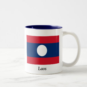 Caneca De Café Em Dois Tons Bandeira de Laos