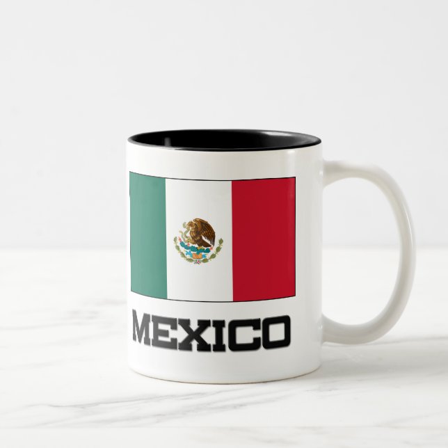 Caneca De Café Em Dois Tons Bandeira de México (Direita)