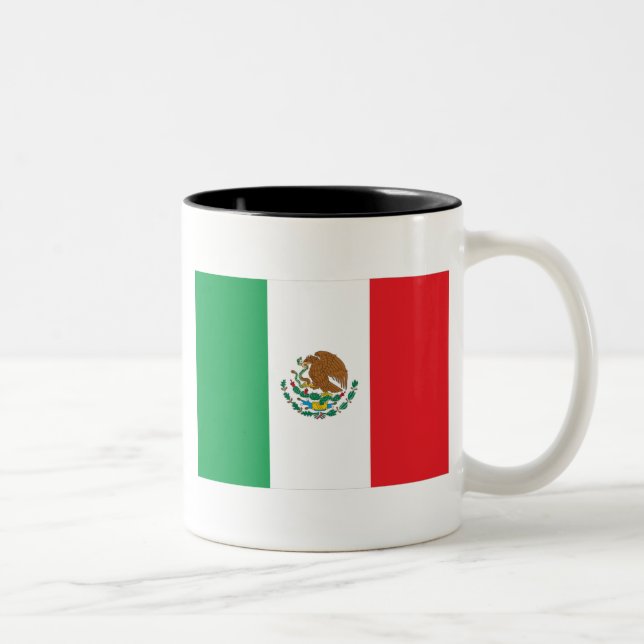 Caneca De Café Em Dois Tons Bandeira de México (Direita)