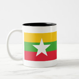 Caneca De Café Em Dois Tons Bandeira de Mianmar
