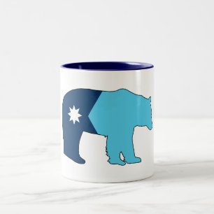 Caneca De Café Em Dois Tons Bandeira de Minnesota Urso