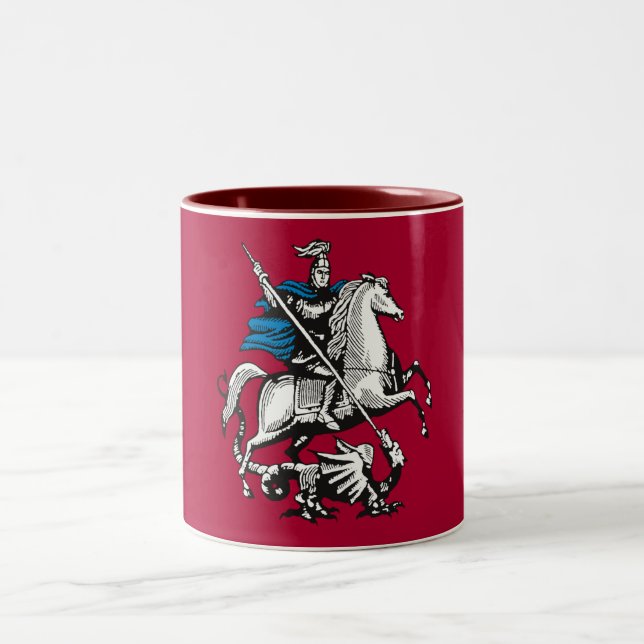Caneca De Café Em Dois Tons Bandeira de Moscou (capital russa) (Centro)