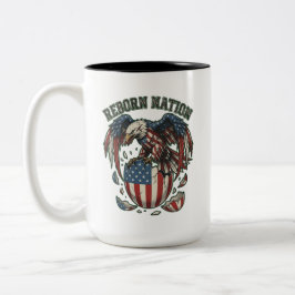 Caneca De Café Em Dois Tons Bandeira de Nascimento da Águia Americana da Nação