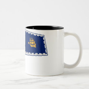 Caneca De Café Em Dois Tons Bandeira de ondulação de Cidade de Quebec