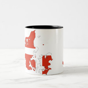 Caneca De Café Em Dois Tons Bandeira de país dinamarquesa