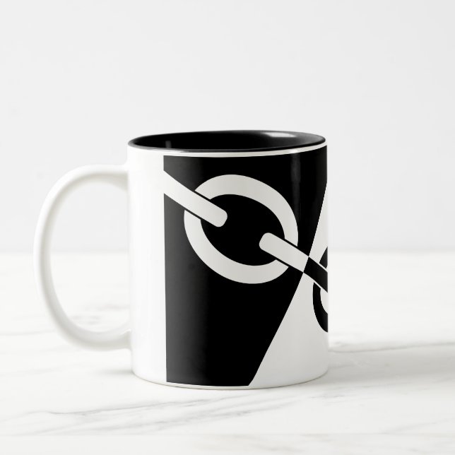 Caneca De Café Em Dois Tons Bandeira de país preta (Esquerda)