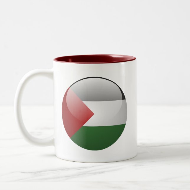 Caneca De Café Em Dois Tons Bandeira de Palestina (Esquerda)
