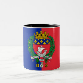 Caneca De Café Em Dois Tons Bandeira de Paris (França)