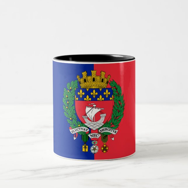 Caneca De Café Em Dois Tons Bandeira de Paris (França) (Centro)