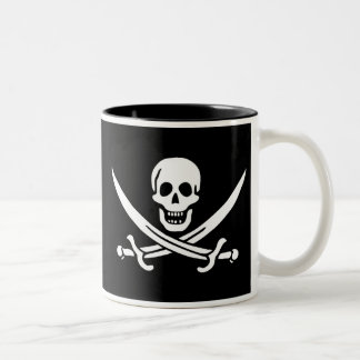 Caneca De Café Em Dois Tons Bandeira de pirata autêntica de Jack Rackam